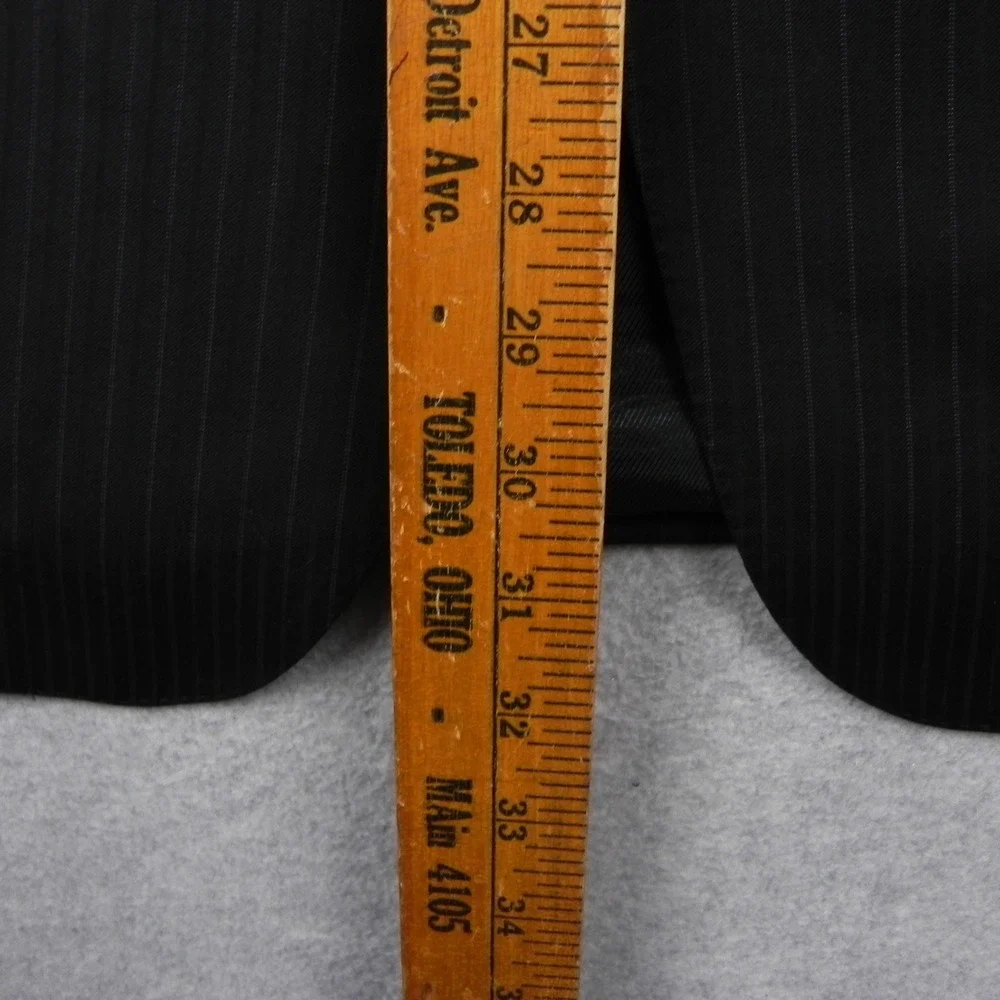 Daniel Cremieux Loro Piana Blazer Mens 42R Wool Suit Jacket Coat Black Pinstripe